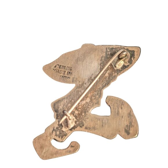 Vintage Mexican Sterling Silver Sombrero Man Brooch Unique Walking Figure Pin - Picture 2 of 13